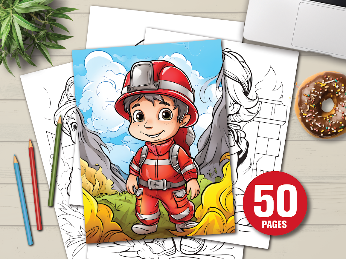 Firefighter coloring book